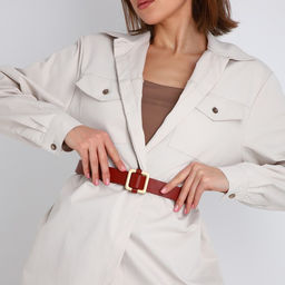 Ремень женский, ширина 3 см, пряжка металл, цвет коричнево-красный - Simaland фото 3