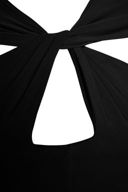 Siyah Cut Out ve Buzgu Detayl? Fitted/Vucuda Oturan Esnek C?tc?tl? Orme Body TWOAW22BD0047