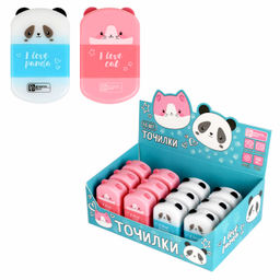 Цена за 16 шт. Точилка, арт.69645/ 16 КОТ И ПАНДА