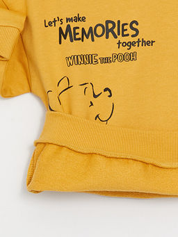 Bisiklet Yaka Uzun Kollu Winnie the Pooh Bask?l? Erkek Bebek Sweatshirt ve Pantolon 2li Tak?m - Waikiki фото 3