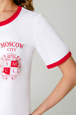 Арт.2374/2 Набор футболка и шорты 42-50 ( 5 шт.) Цвет:верх-белый, низ-красный