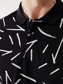 Polo Yaka K?sa Kollu Desenli Pike Erkek Ti??rt