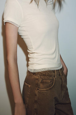 CAMISETA COMBINADA TUL / Vainilla - Zara фото 3