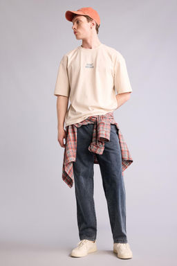 %100 Pamuk Boxy Fit S_rt Bask_l_ Ti__rt - Defacto фото 2