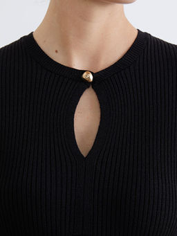 Bisiklet Yaka Triko Elbise