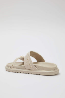 Trendyolmilla Shoes Krem Trok Islemeli Toka Detayl? Cift Bantl? Kad?n Terlik TAKSS25TE00037  фото 6