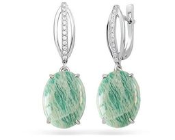 Серьги из серебра амазонит, С1166