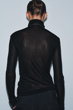 CAMISETA ALGOD?N SUPIMA® / Negro - Zara фото 3