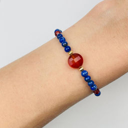 Браслет из Лазурита и Сердолика 18 см +