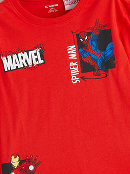 Bisiklet Yaka Spider-Man Bask?l? Uzun Kollu Erkek ?ocuk Ti??rt