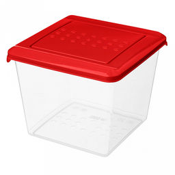 Asti Контейнер для продуктов пластмассовый 1л, 12,4х12,4х10см, квадратный, красный, подходит для СВЧ (Россия)