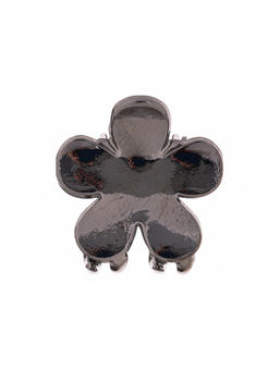 Цена за 6 шт. Крабик для волос «Брианна», цветок, 2 см, тёмное серебро