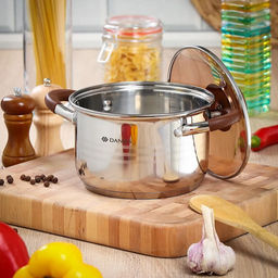 Кастрюля нержавеющая сталь 3л крышка стекло Веллингтон GS-01415-18CA серебр /DANIKS/  фото 14