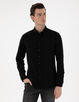 Siyah Slim Fit Uzun Kollu G_mlek