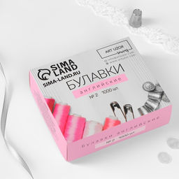 Булавки английские, 36 мм, 1000 шт., цвет серебряный