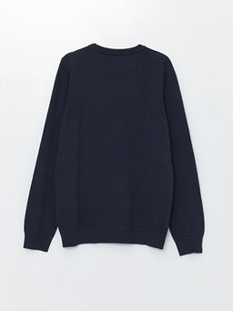 Bisiklet Yaka Bask?l? Uzun Kollu Erkek ?ocuk Triko Kazak - Waikiki фото 2