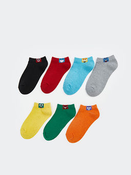 Desenli Erkek ?ocuk Patik ?orap 7li