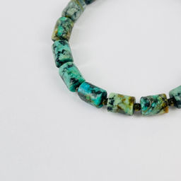 Браслет из Хризоколлы и Обсидиана 17 см