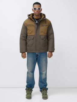 Куртка спортивная мужская зимняя с капюшоном коричневого цвета 609_1K - Mtforce фото 2