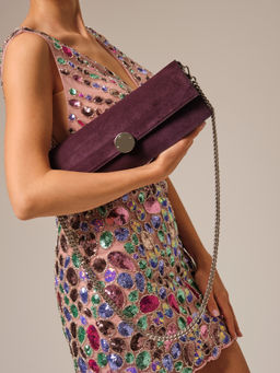 Клатч замшевый Deboro 30477 сливовый