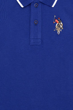 Синяя футболка с воротником-поло для мальчика - U.s. polo assn фото 3