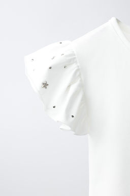 BODY MANGAS VOLANTE TACHAS / Blanco - Zara фото 3