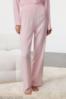 Trendyolmilla Pembe F?rf?rl? Cep Detayl? Viskon Dokuma Pijama Tak?m? THMAW25PT00146  фото 4
