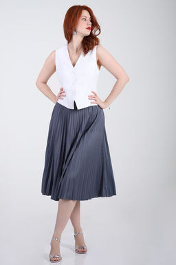 Плиссированная юбка женская больших размеров офисная - Almond фото 62