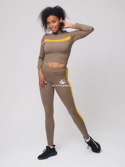 Женский всесезонный костюм для фитнеса цвета хаки 212912Kh