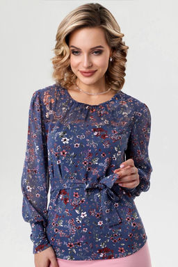 Блузка женская 4021-27/16/Джинсовый,розовый