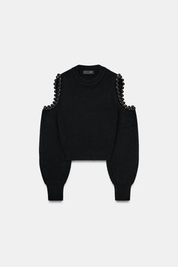 CUT-OUT BALL DETAIL KNIT JUMPER - Zara фото 7