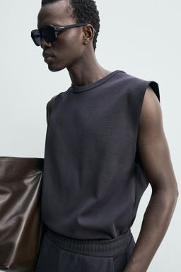 CAMISETA TANK RELAXED FIT ESTRUCTURA RIB / Azul - Zara фото 6