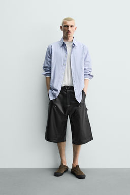 BERMUDA WIDE FIT EFECTO PIEL / Negro / Blanco
