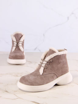 Ботинки 308.927be.Капучино замша з/мех