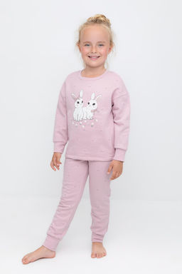 К 1581/фламинго,маленькие листья пижама дет