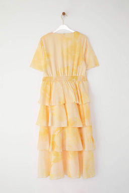 TRENDYOLMILLA Pembe Cicekli Etegi Belden Ac?lan Midi Dokuma Elbise TWOSS25EL00451  фото 10