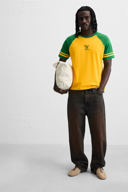 EMBROIDERED COLOUR BLOCK T-SHIRT - Zara фото 5