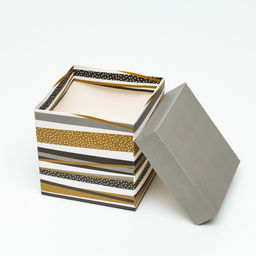 Цена за 12 шт. Коробка Самосборная Линии серая 10х10х10 см - Simaland фото 3