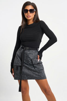 Юбка трикотажная с принтом "зебра"