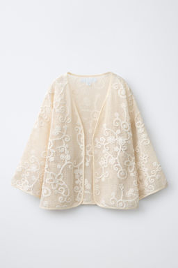 KIMONO FLORES BORDADAS / Crudo - Zara фото 3