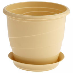 Горшок для фиалок пластмассовый "Венеция" 0,75л, д12см, с поддоном, кремовый (Россия)
