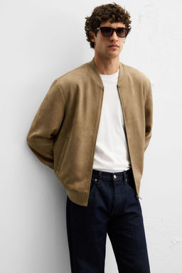 FAUX SUEDE BOMBER JACKET - Zara фото 6
