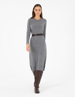 Antrasit Regular Fit Triko Elbise