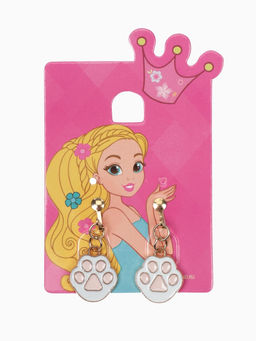 Цена за 3 шт. Серьги клипсы детские «Выбражулька. Лапки», белый, розовые в золоте