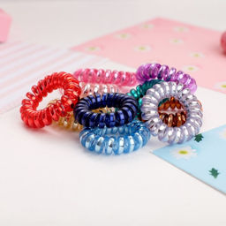 Цена за 18 шт. Резинка для волос «Пружинка», металлик, 3.5 см, МИКС