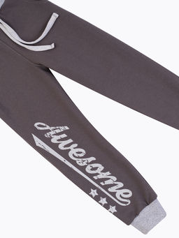 Брюки детские серые с принтом Awesome