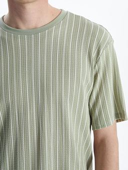 Bisiklet Yaka K?sa Kollu ?izgili Erkek Ti??rt