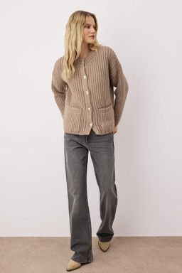 Vizon Yumusak Dokulu Genis Kal?p Basic Triko H?rka TWOAW26HI00249 - Trendyolmilla фото 2