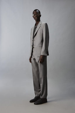 PANTAL?N SLIM FIT TRAJE ESTRUCTURA / Gris - Zara фото 12