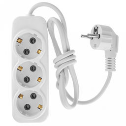 Удлинитель сетевой 1,5м, 3 гнезда, с заземлением (Россия)